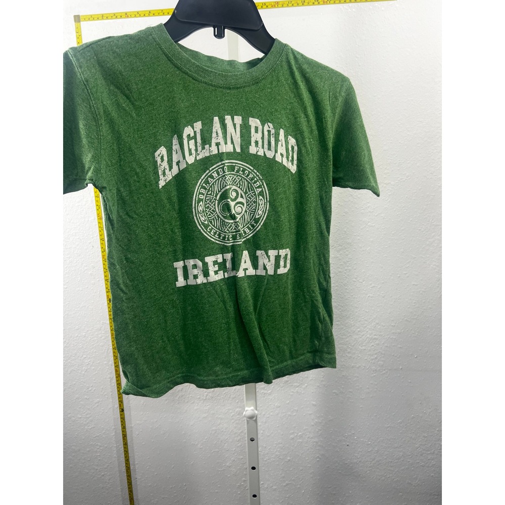 Traditional Craft Raglan‎ Road Ireland Graphic T-Shirt Green Kids Size 11-12 Y